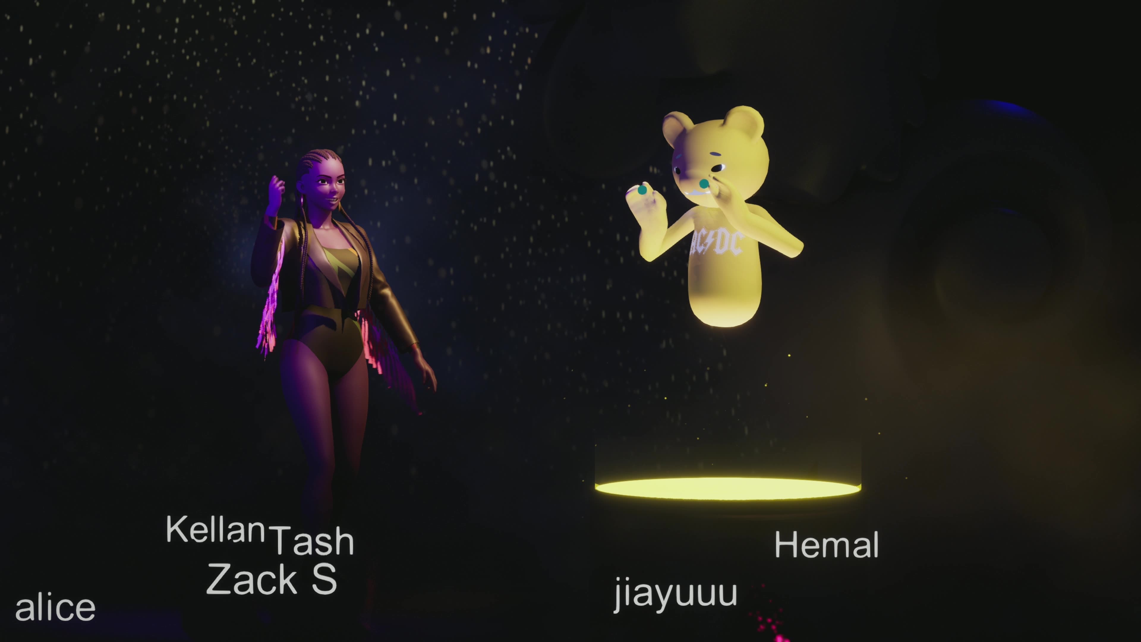 Latasha avatar with glowing yellow teddy bear