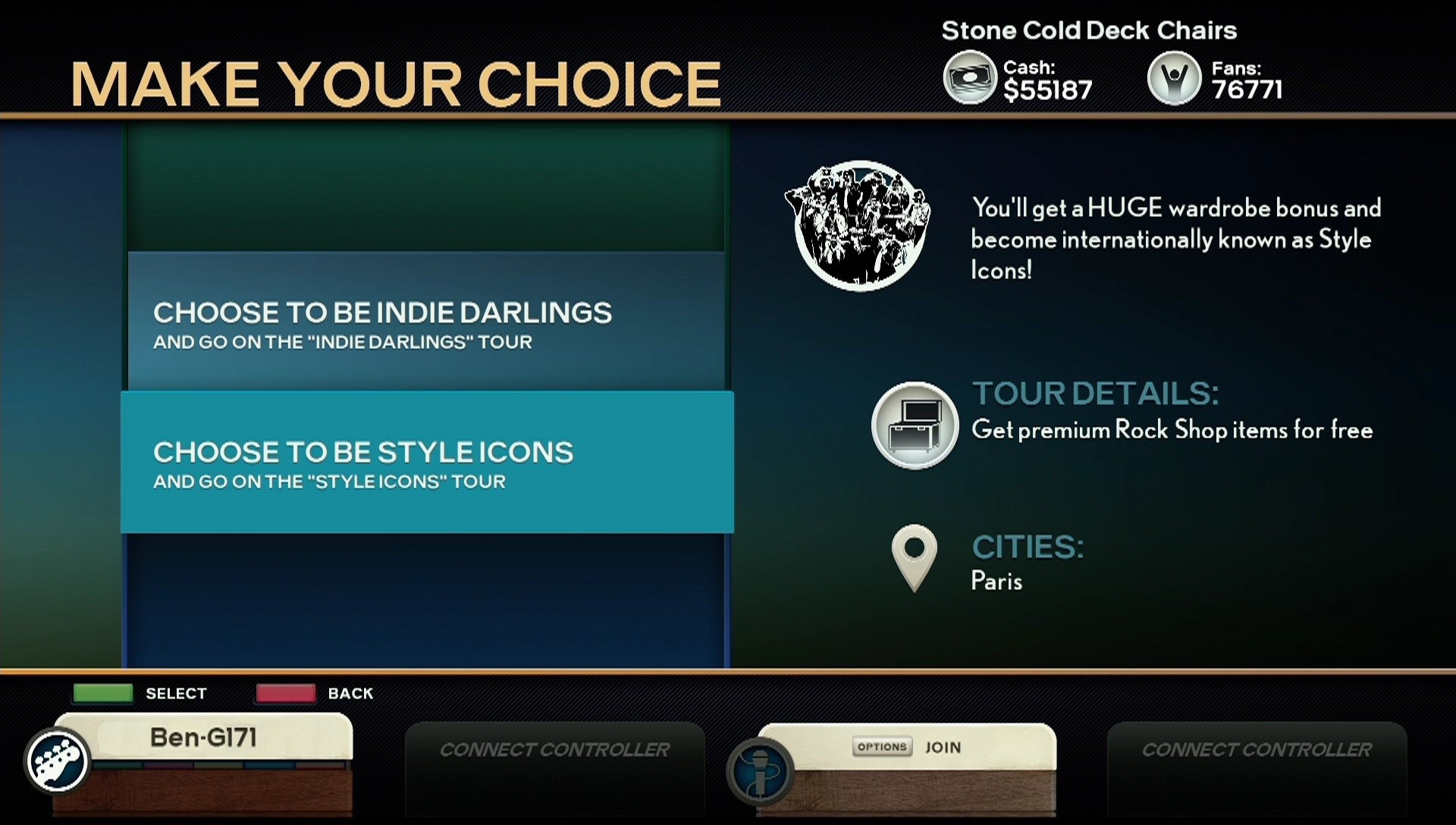 Tour mode: choosing a tour path