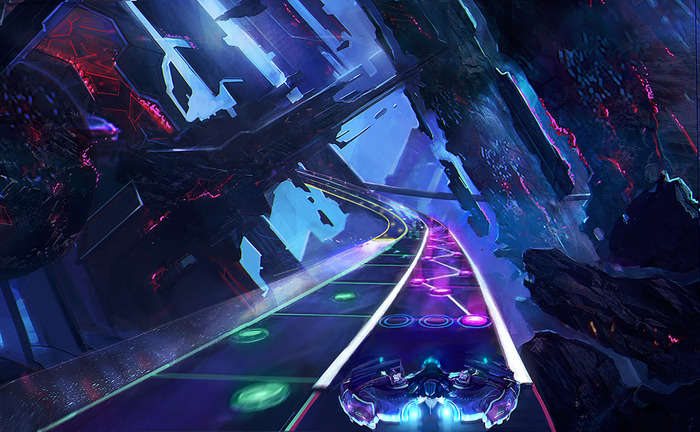 Track painting by Lauren Saint-Onge